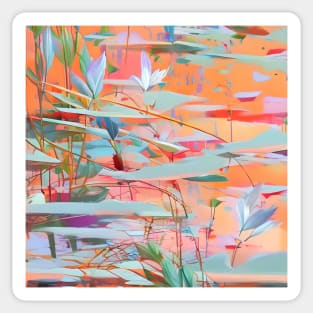 Lily Pond Abstract Sticker